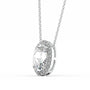 white :: Arianza pear cut halo necklace with elegant white gold styling