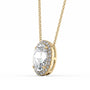 yellow :: Arianza 1 CT round brilliant lab diamond halo necklace