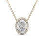 yellow :: Arianza 2 CT princess cut lab grown diamond halo pendant necklace