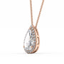 rose :: Arianza elongated cushion diamond halo necklace for everyday luxury