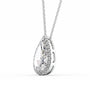 white :: Arianza elongated cushion diamond halo necklace for everyday luxury