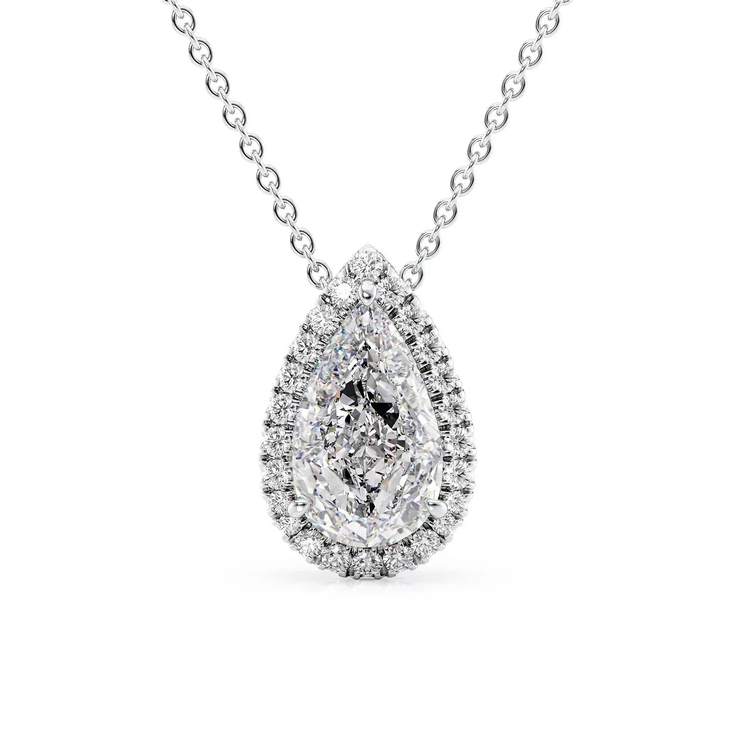 white :: Arianza heart diamond halo pendant designed for romantic gifting