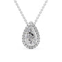 white :: Arianza heart diamond halo pendant designed for romantic gifting