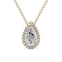 yellow :: Arianza oval halo pendant featuring IGI certified lab grown diamonds