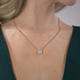 rose :: pear diamond halo necklace with graceful sparkle