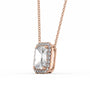 rose :: emerald diamond halo pendant for special occasions