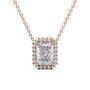 rose :: rose gold round halo necklace designed for elevated styling