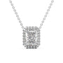 white :: pear diamond halo necklace with graceful sparkle