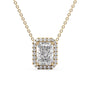yellow :: cushion cut halo necklace with luxurious brilliance