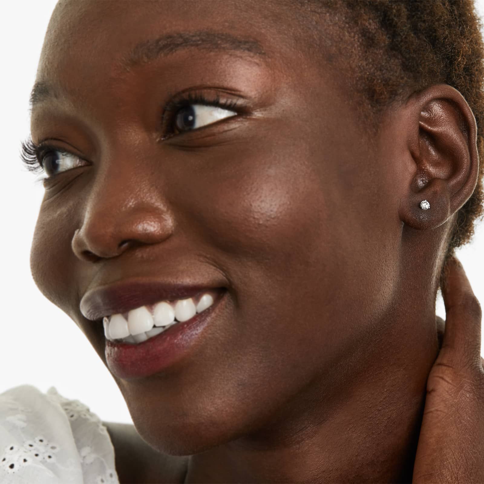 Round Lab Grown Diamond Three Prong Martini Solitaire Stud Earrings, EF Color, VS Clarity, IGI Certified