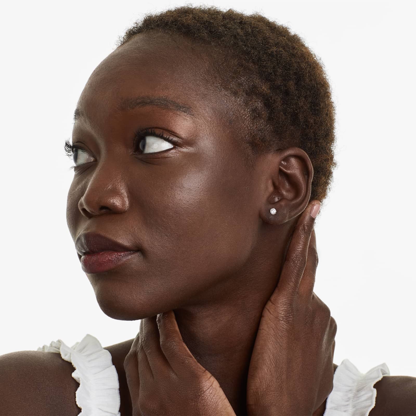 Round Lab Grown Diamond Three Prong Martini Solitaire Stud Earrings, EF Color, VS Clarity, IGI Certified