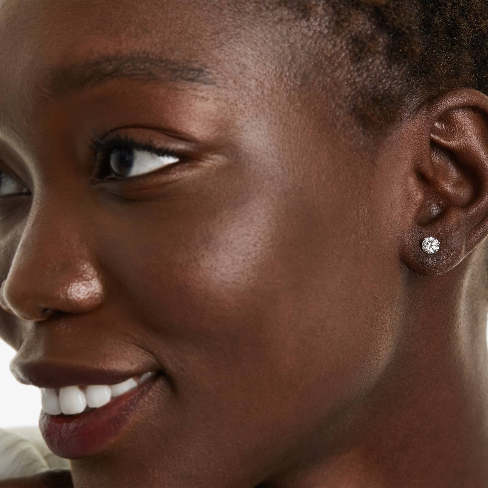 Round Lab Grown Diamond Three Prong Martini Solitaire Stud Earrings, EF Color, VS Clarity, IGI Certified