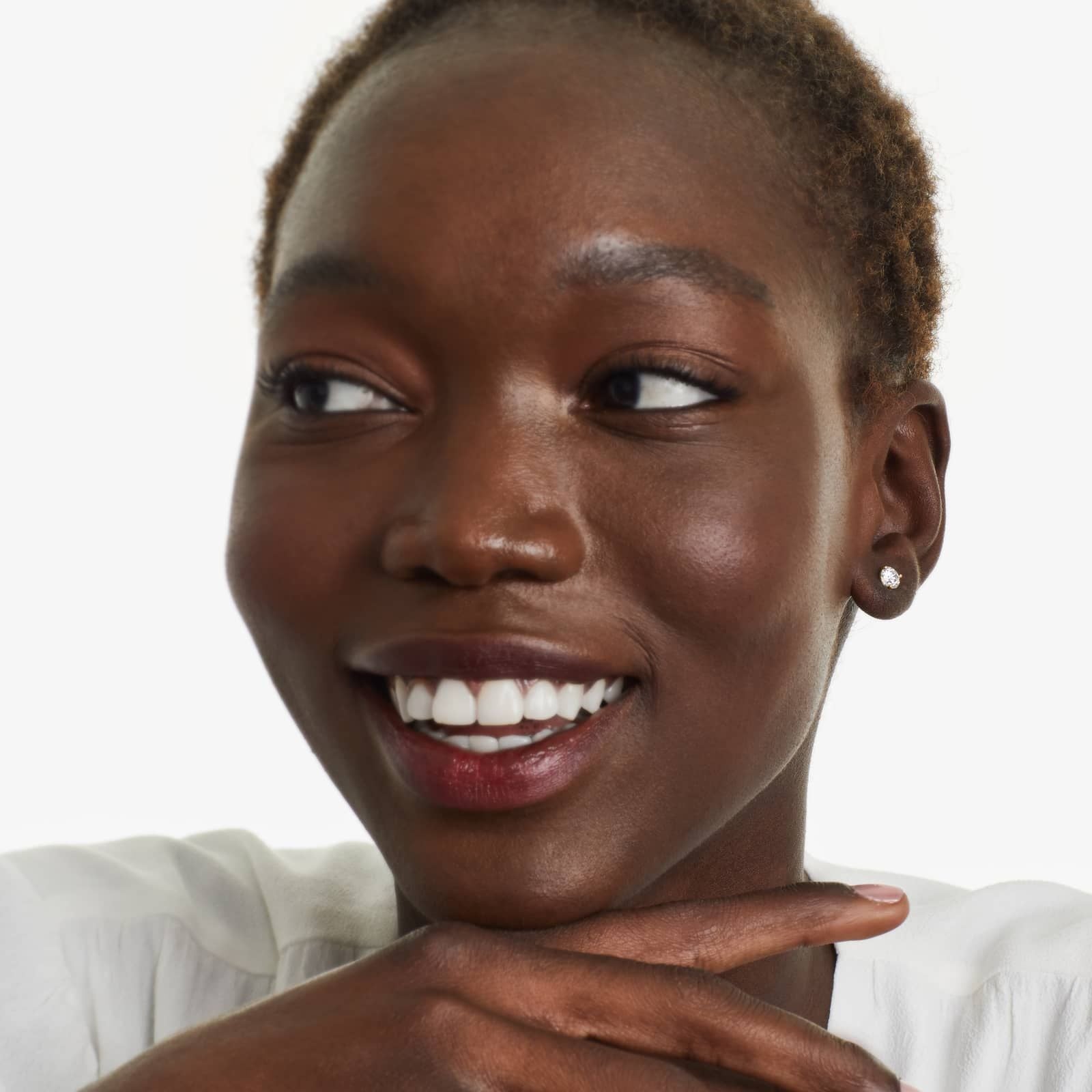 Round Lab Grown Diamond Three Prong Martini Solitaire Stud Earrings, EF Color, VS Clarity, IGI Certified