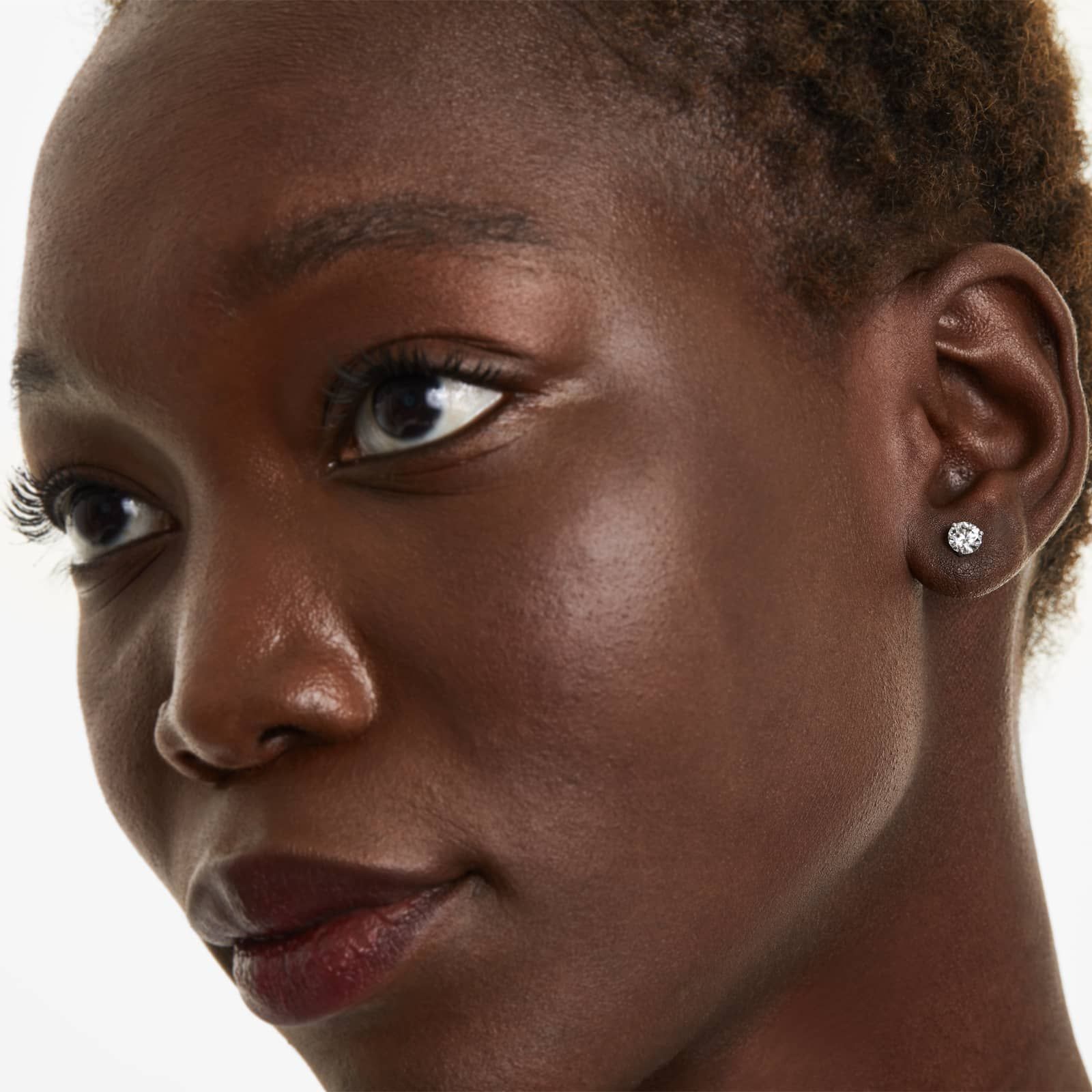 Round Lab Grown Diamond Three Prong Martini Solitaire Stud Earrings, EF Color, VS Clarity, IGI Certified