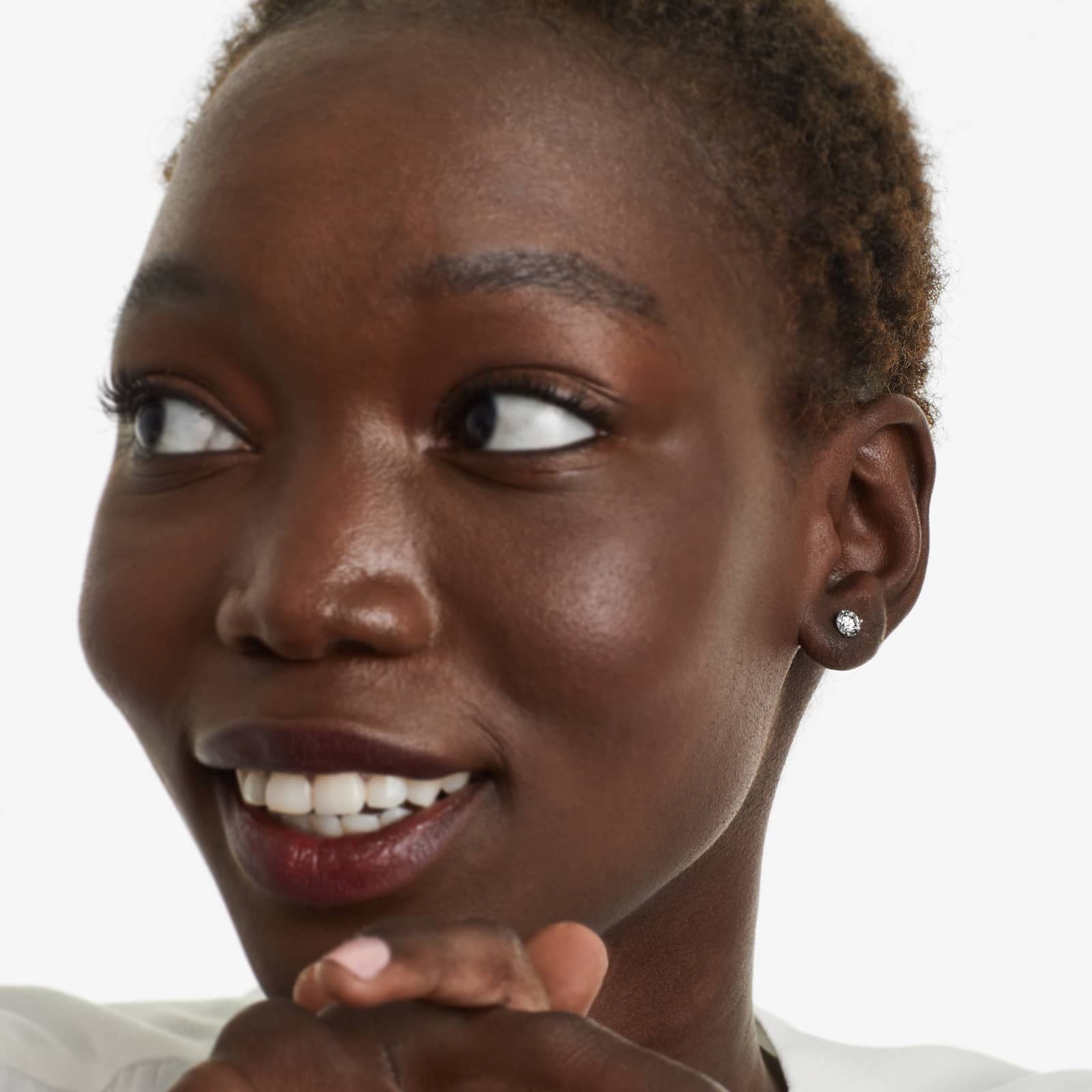 Round Lab Grown Diamond Three Prong Martini Solitaire Stud Earrings, EF Color, VS Clarity, IGI Certified