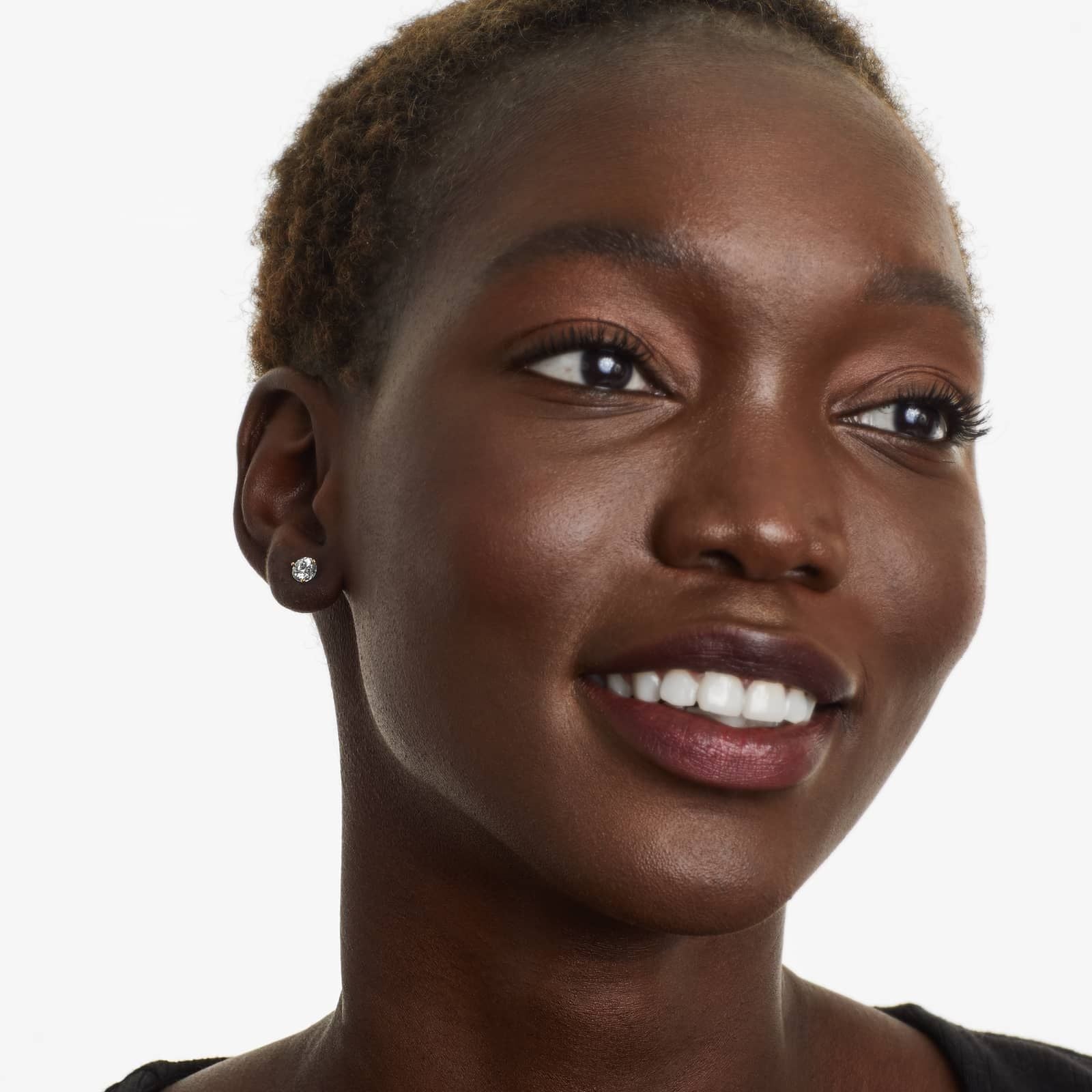 Round Lab Grown Diamond Three Prong Martini Solitaire Stud Earrings, EF Color, VS Clarity, IGI Certified