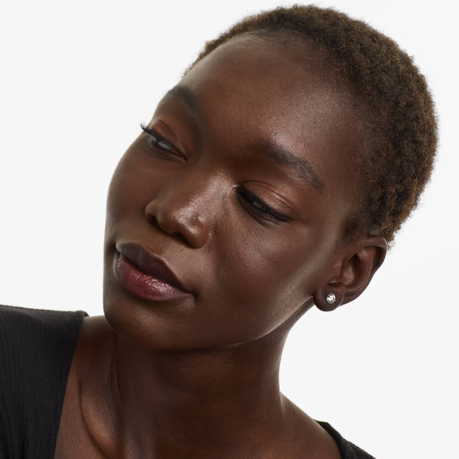 Round Lab Grown Diamond Three Prong Martini Solitaire Stud Earrings, EF Color, VS Clarity, IGI Certified