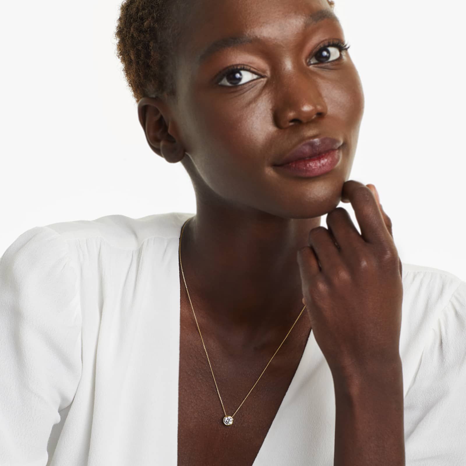 Round Lab Grown Diamond Bezel Style Pendant, EF Color, VS Clarity - IGI Certificate