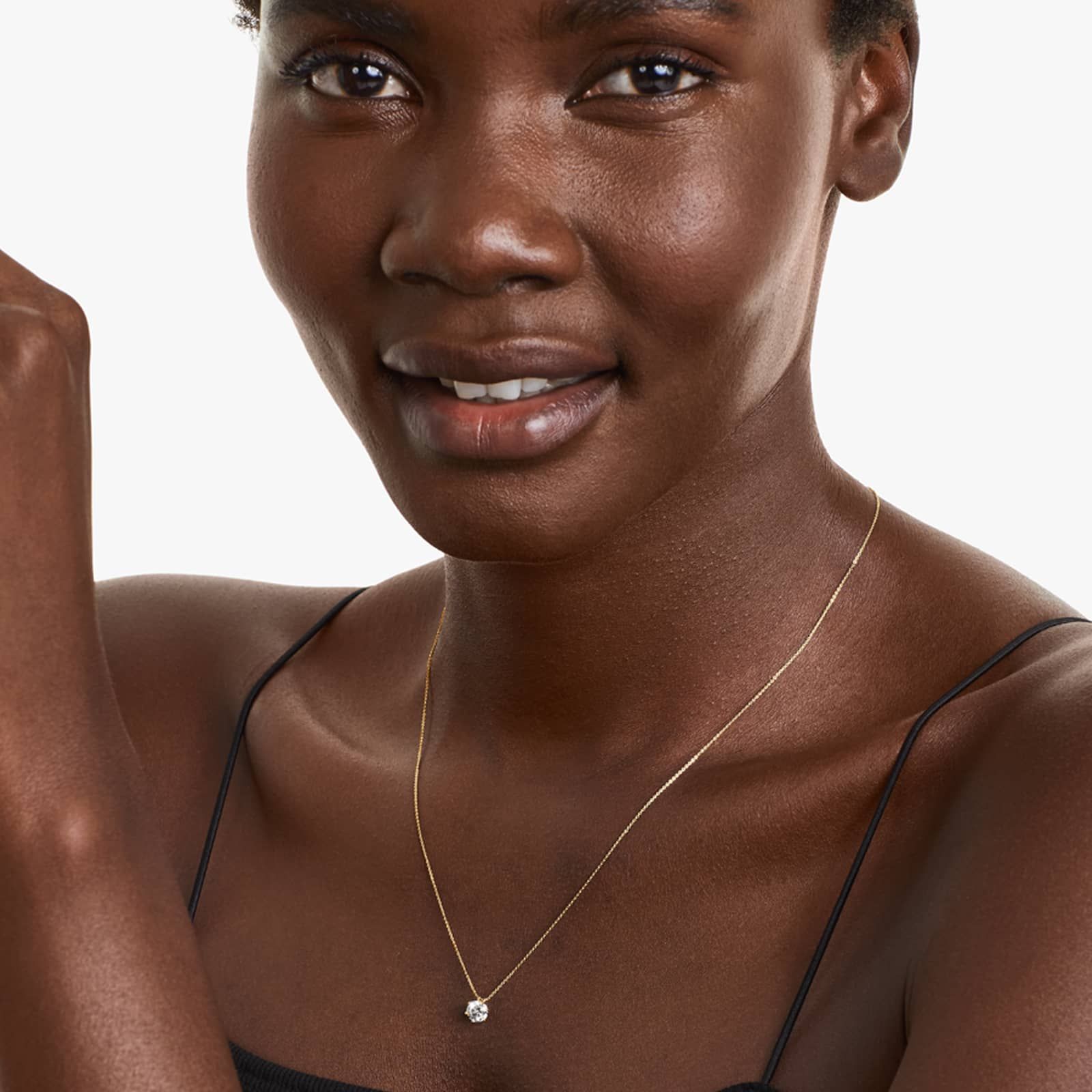 Round Lab Grown Diamond Scallop Basket Diamond Pendant With Chain, EF Color, VS Clarity, IGI Certified