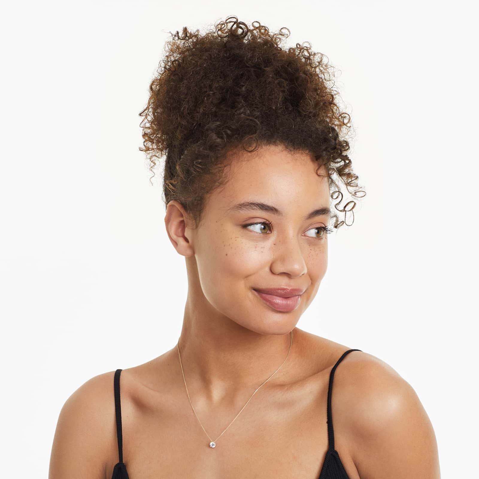 Round Lab Grown Diamond Double Prong Pendant With Chain, EF Color, VS Clarity, IGI Certfied