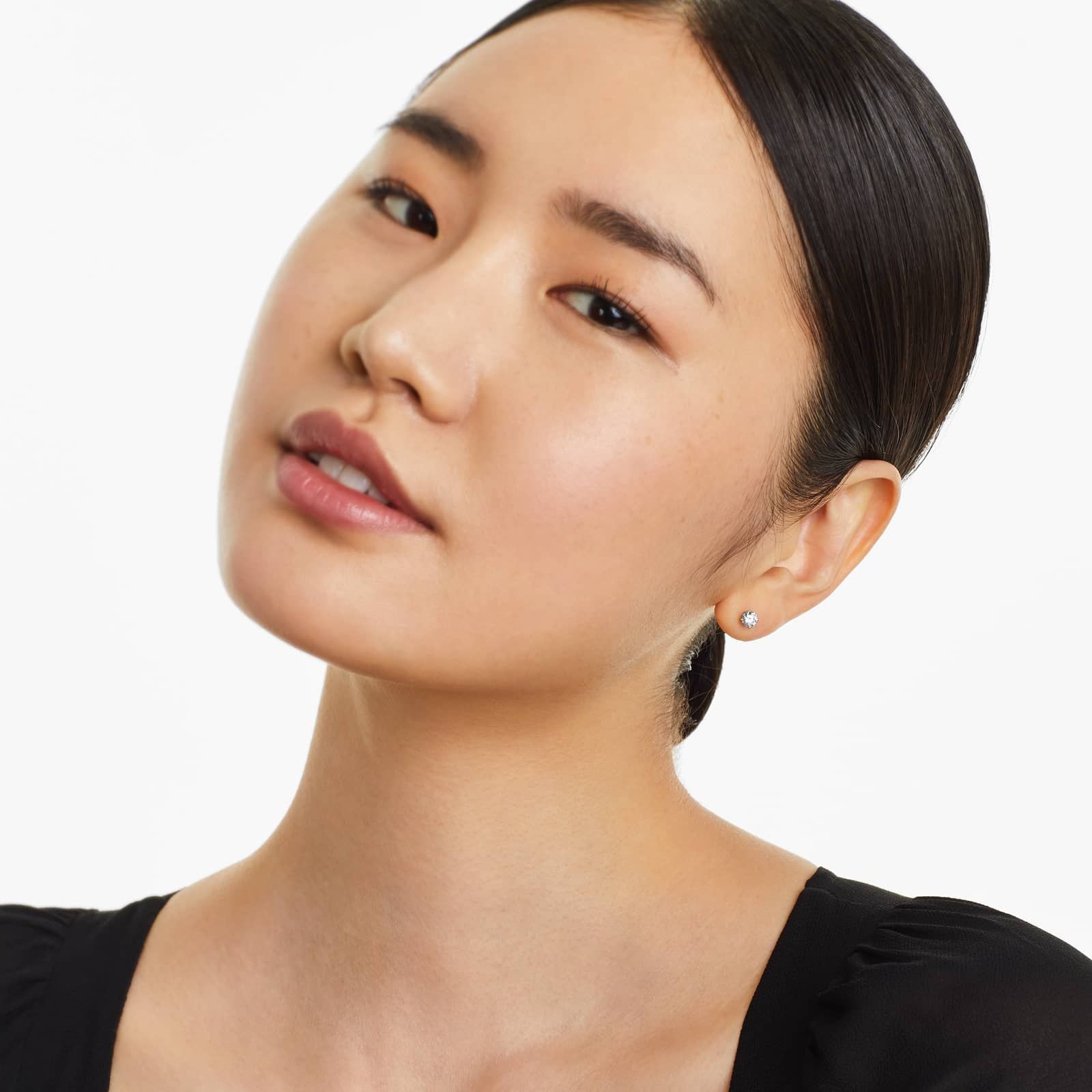 Round Lab Grown Diamond Four Prong Stud Solitaire Earrings, EF Color, VS Clarity, IGI Certified