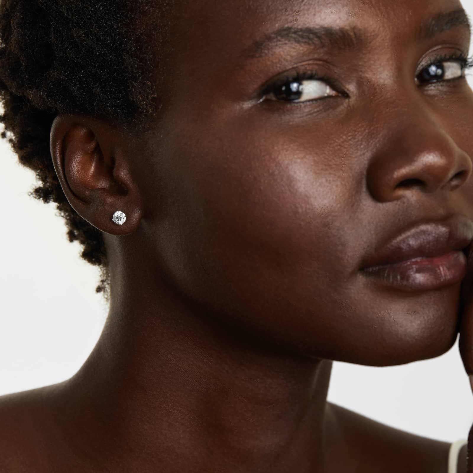 Round Lab Grown Diamond Four Prong Stud Solitaire Earrings, EF Color, VS Clarity, IGI Certified