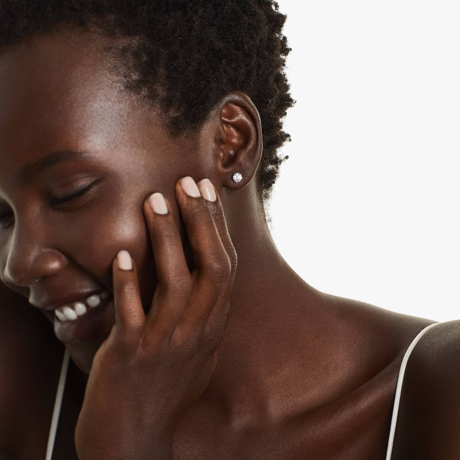 Round Lab Grown Diamond Four Prong Stud Solitaire Earrings, EF Color, VS Clarity, IGI Certified