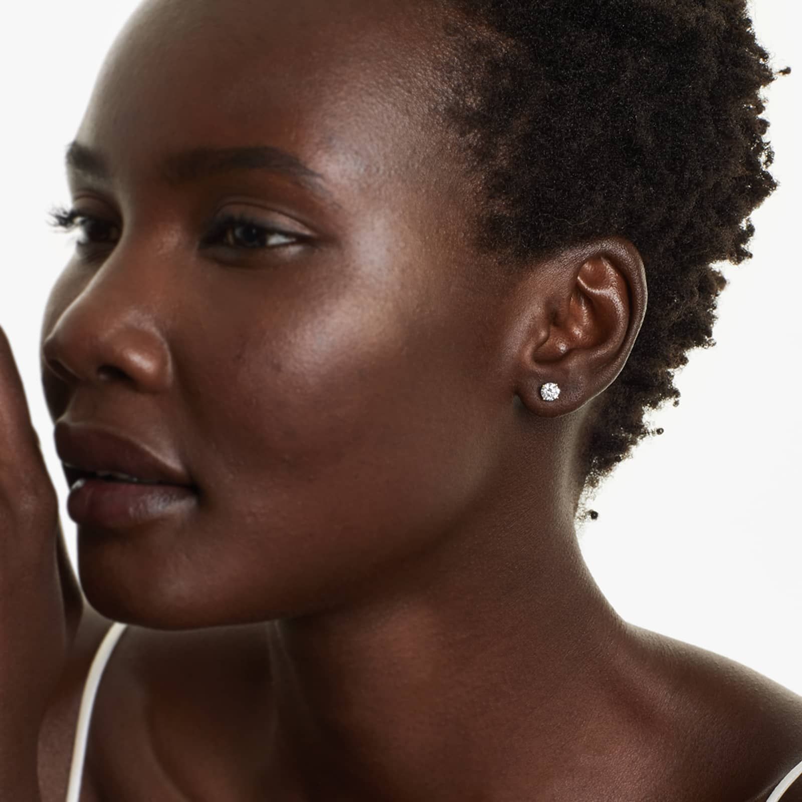 Round Lab Grown Diamond Four Prong Stud Solitaire Earrings, EF Color, VS Clarity, IGI Certified