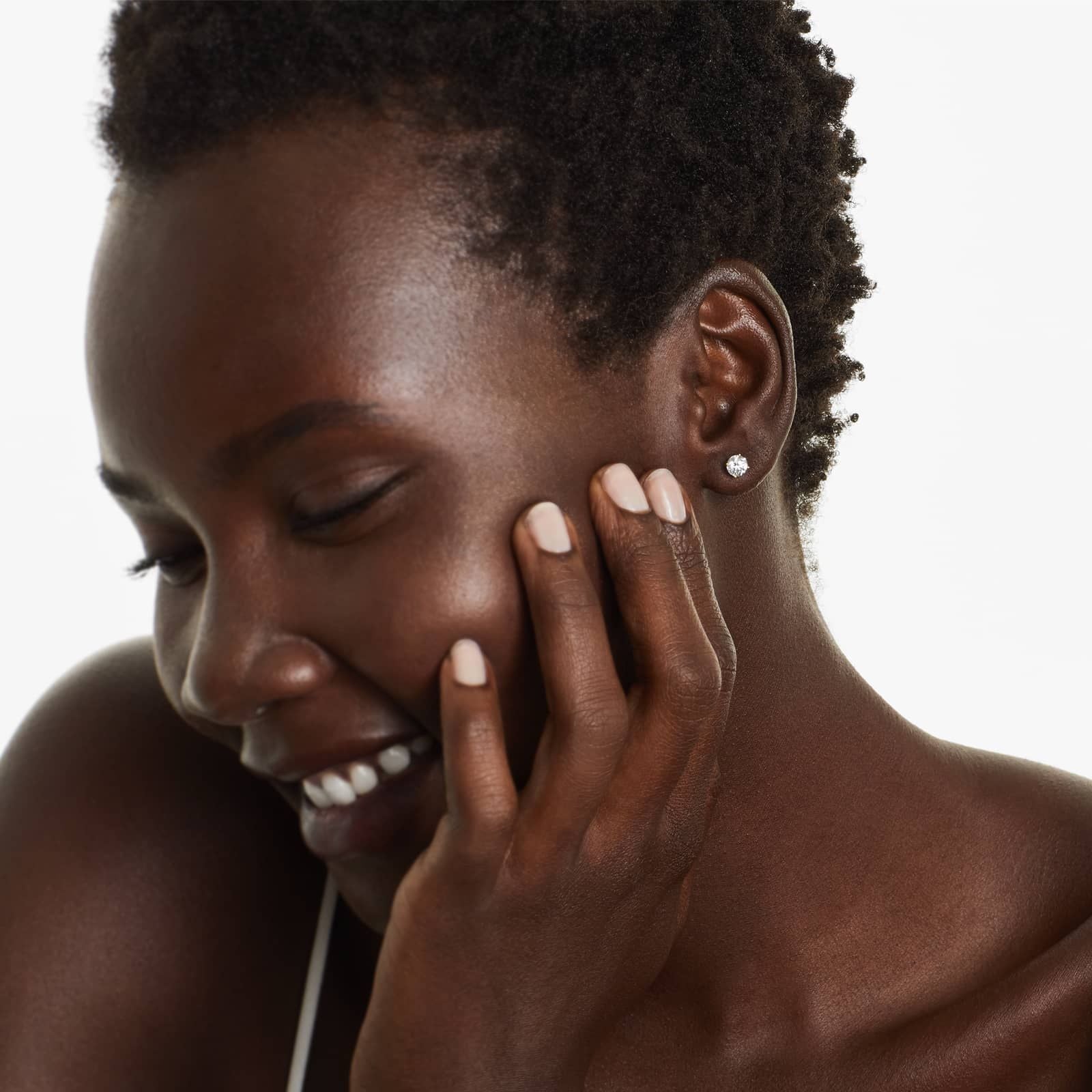 Round Lab Grown Diamond Four Prong Stud Solitaire Earrings, EF Color, VS Clarity, IGI Certified