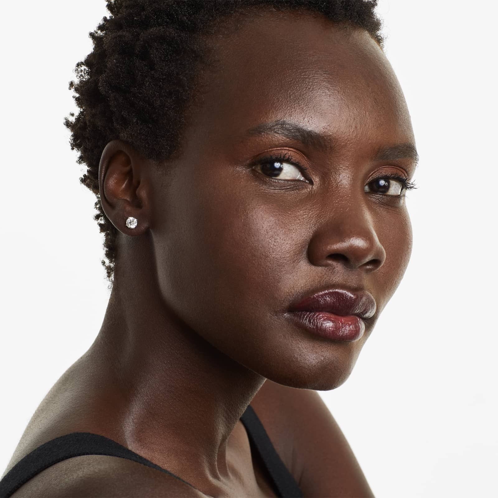 Round Lab Grown Diamond Four Prong Stud Solitaire Earrings, EF Color, VS Clarity, IGI Certified