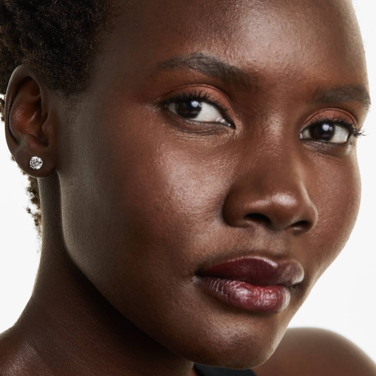 Round Lab Grown Diamond Four Prong Stud Solitaire Earrings, EF Color, VS Clarity, IGI Certified