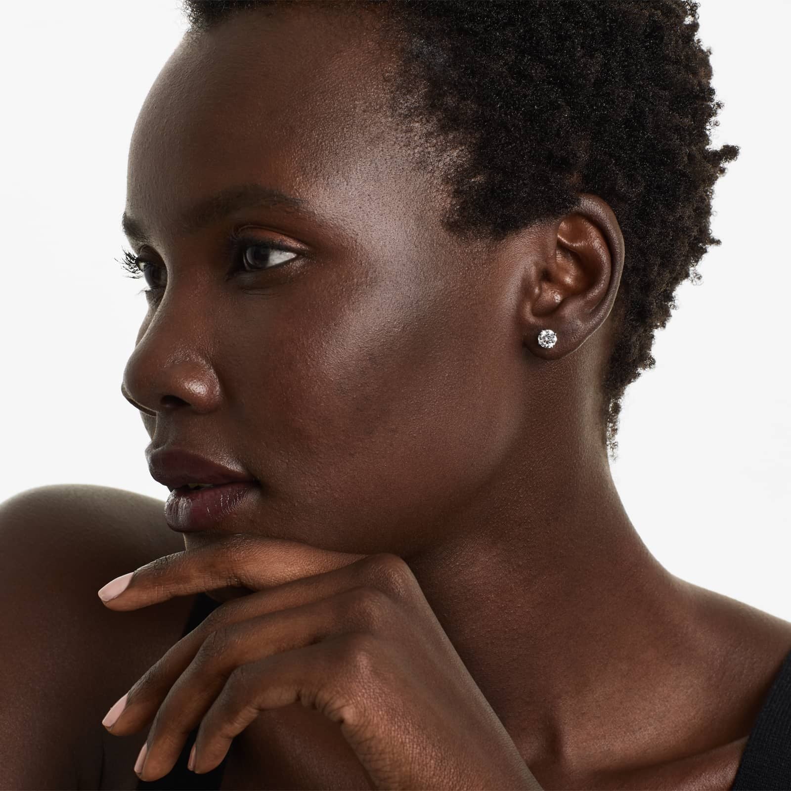 Round Lab Grown Diamond Four Prong Stud Solitaire Earrings, EF Color, VS Clarity, IGI Certified