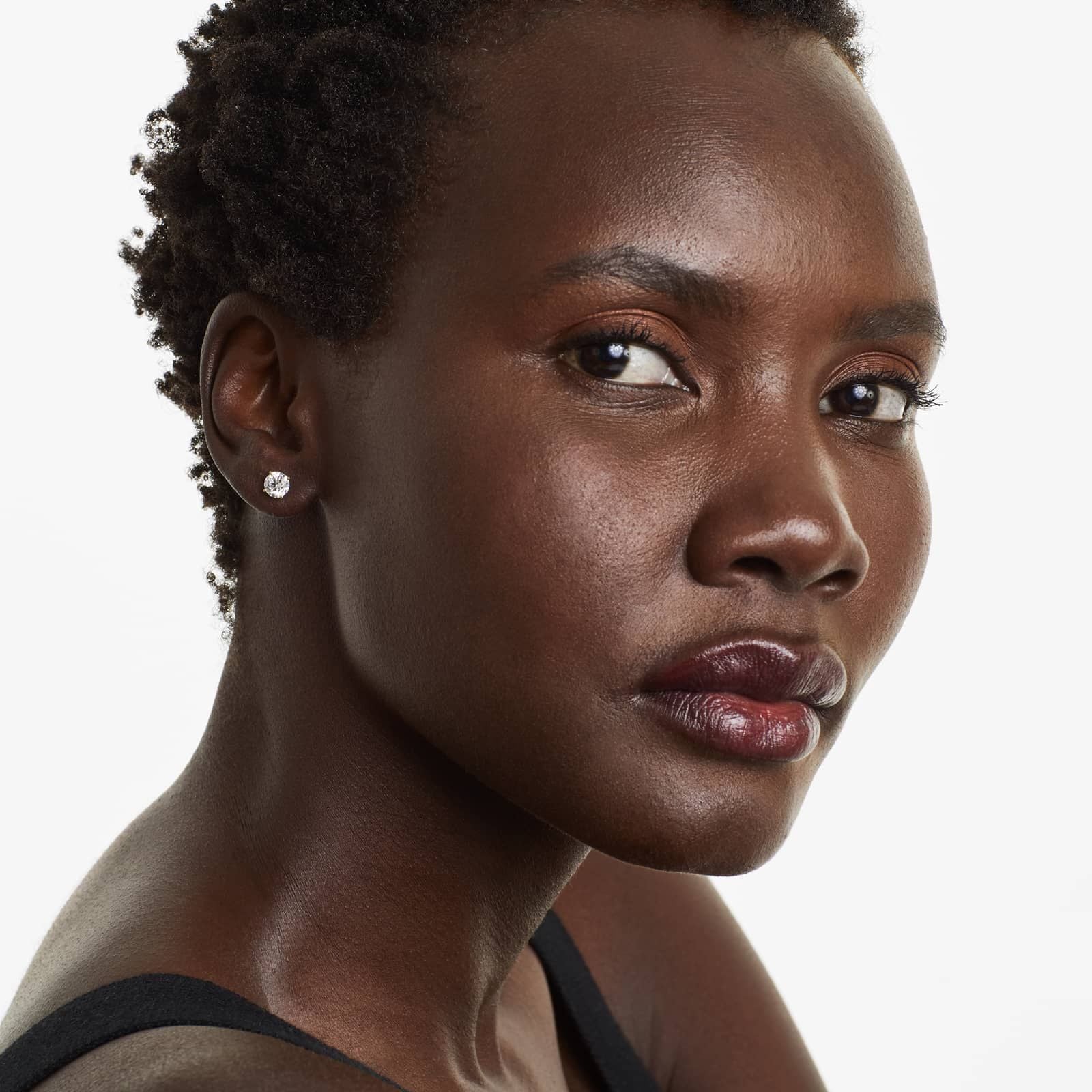 Round Lab Grown Diamond Four Prong Stud Solitaire Earrings, EF Color, VS Clarity, IGI Certified