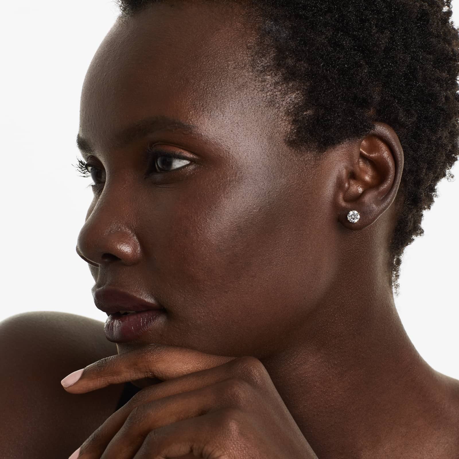 Round Lab Grown Diamond Four Prong Stud Solitaire Earrings, EF Color, VS Clarity, IGI Certified