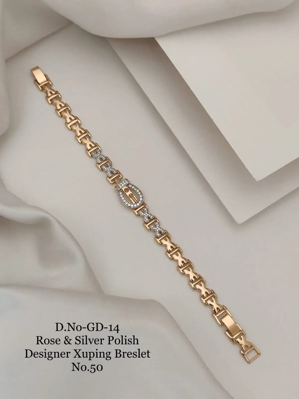 Rose Gold & Silver Polish Designer Xuping Bracelet