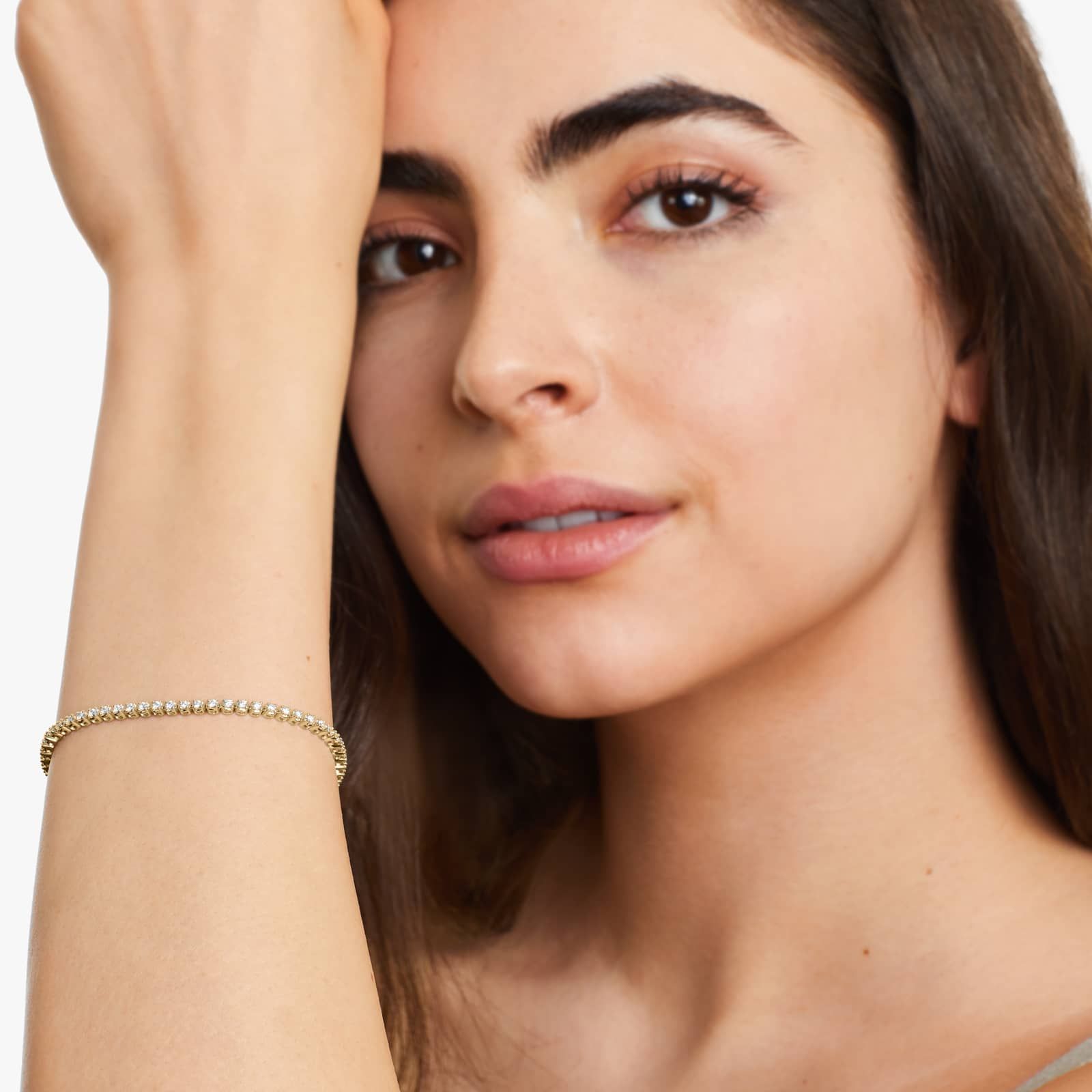 Round Lab grown Diamond Four Prong Tennis Bracelet, EF Color, VS Clarity, IGI Certified