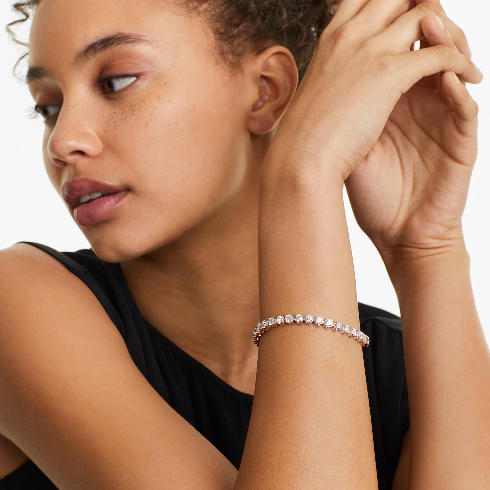 Round Lab grown Diamond Four Prong Tennis Bracelet, EF Color, VS Clarity, IGI Certified