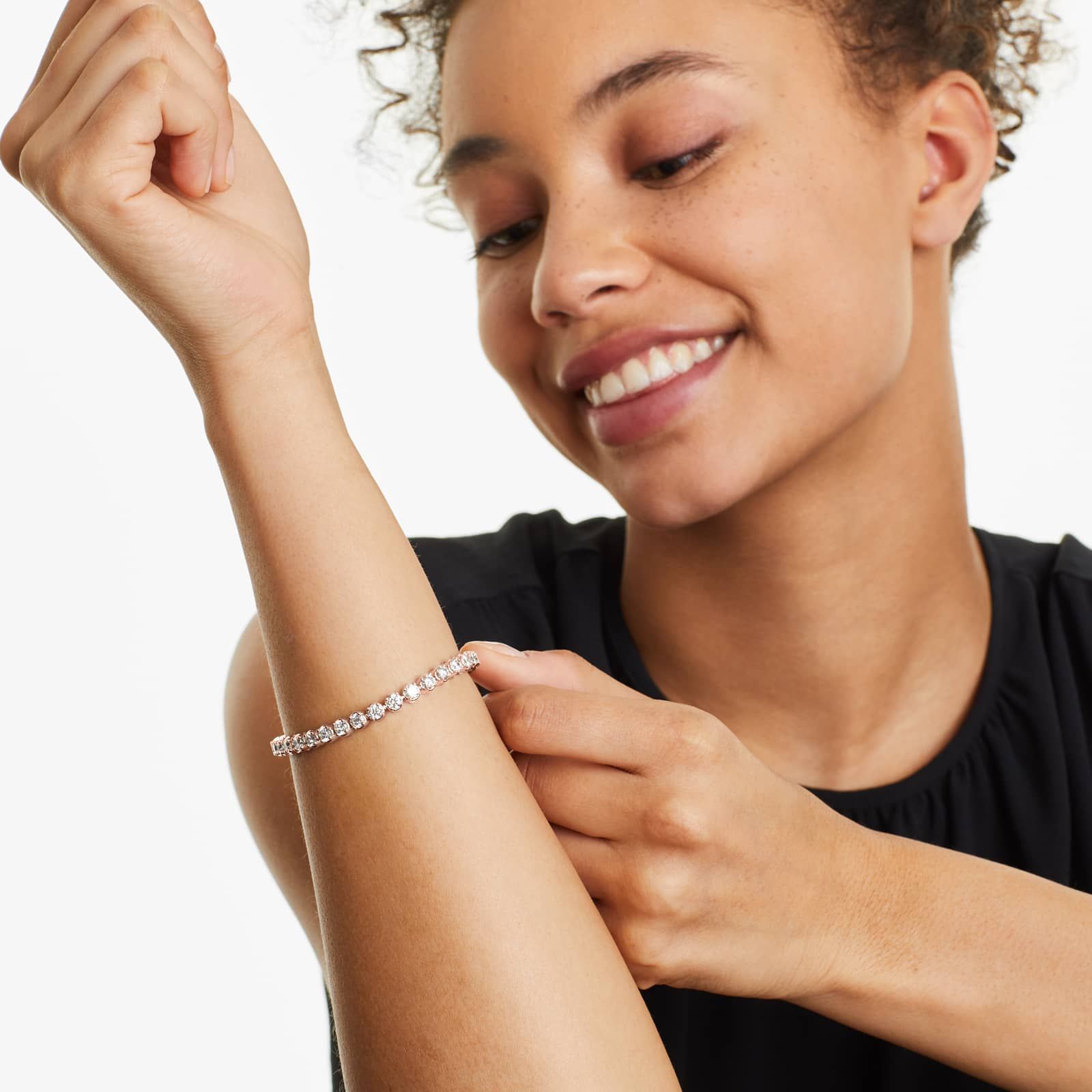 Round Lab grown Diamond Four Prong Tennis Bracelet, EF Color, VS Clarity, IGI Certified