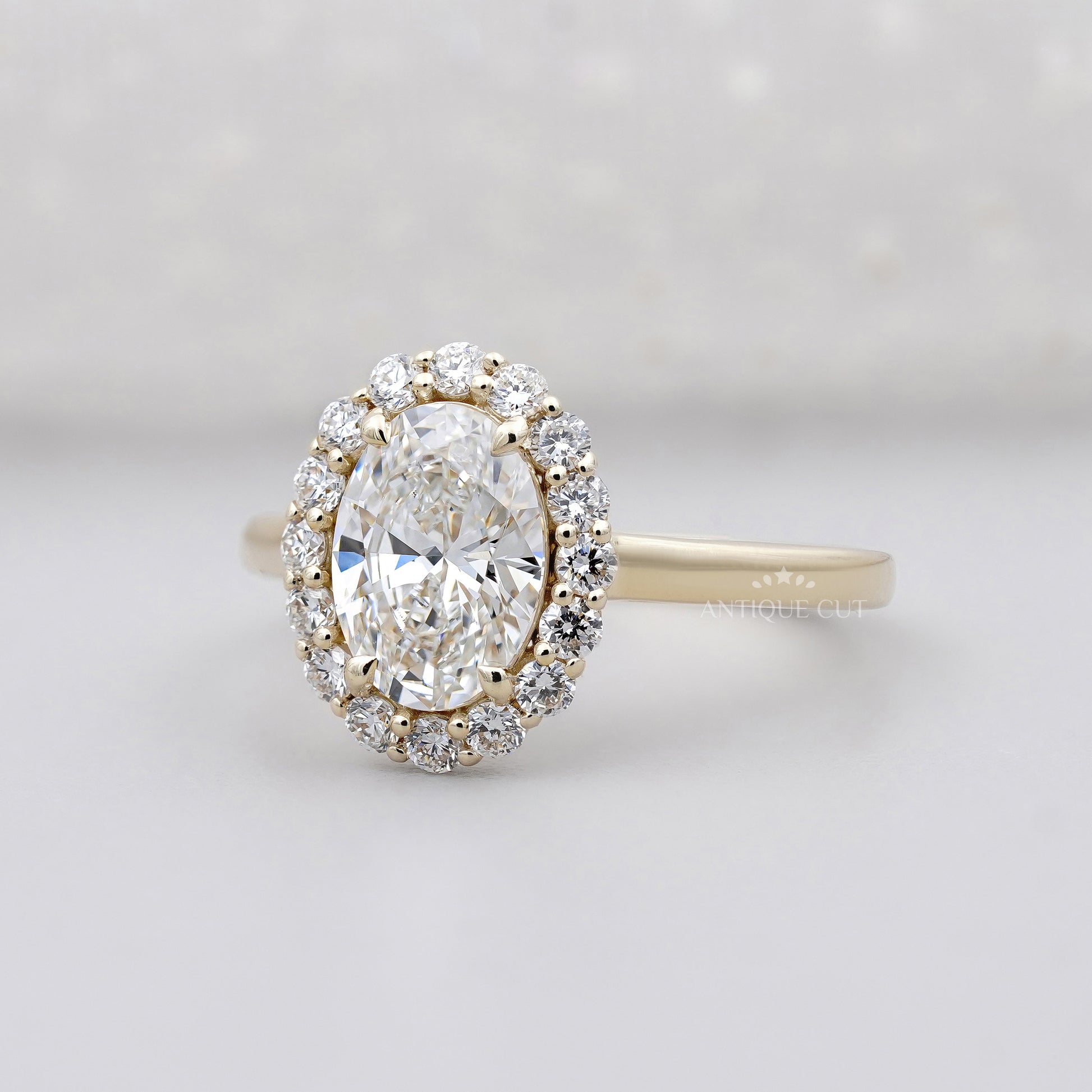 Oval Halo Engagement Ring | 1.50ct Oval Center with 0.50ct Diamond Halo | Gold Oval Diamond Ring | Classic Halo Ring | Bridal Ring
