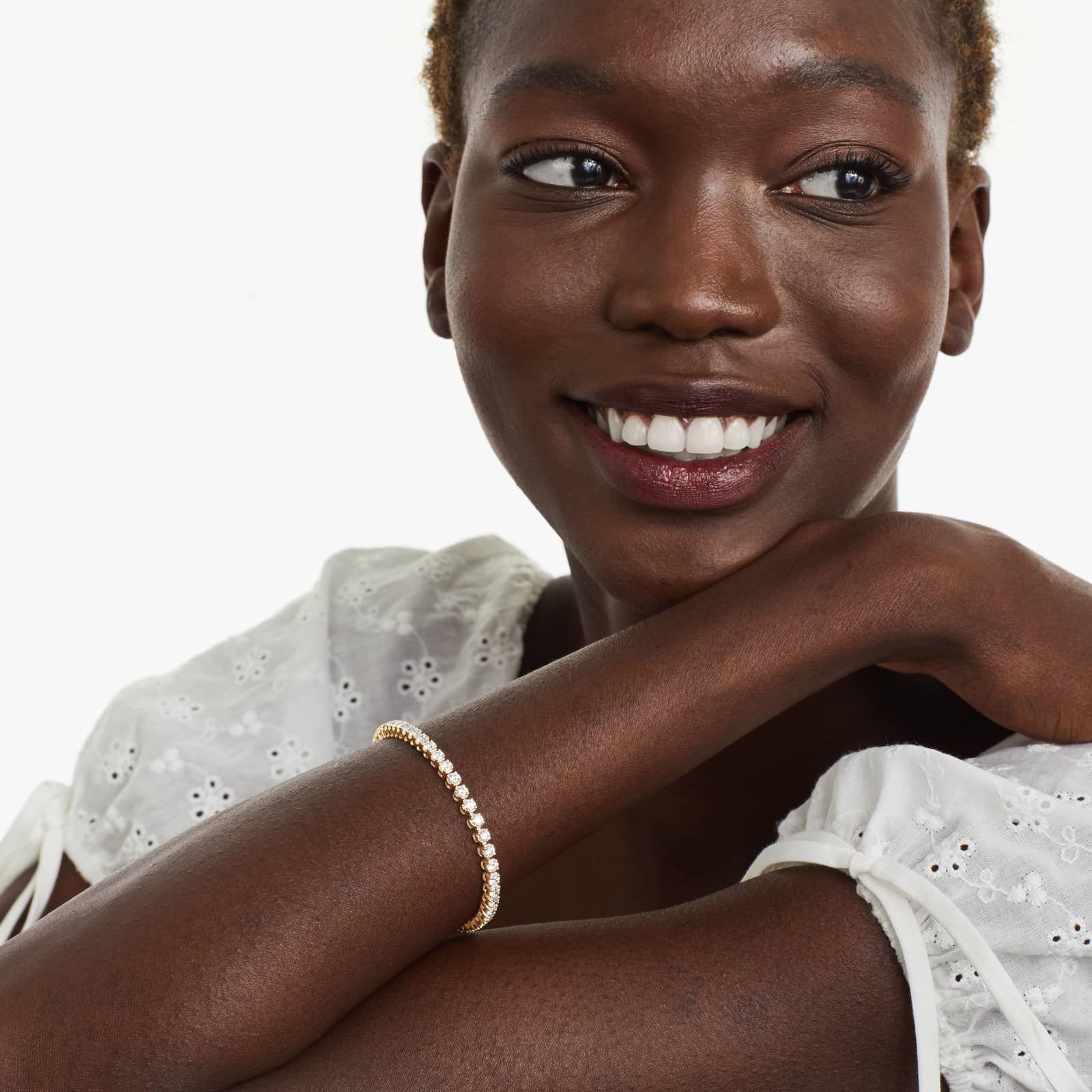 Round Lab grown Diamond Four Prong Tennis Bracelet, EF Color, VS Clarity, IGI Certified