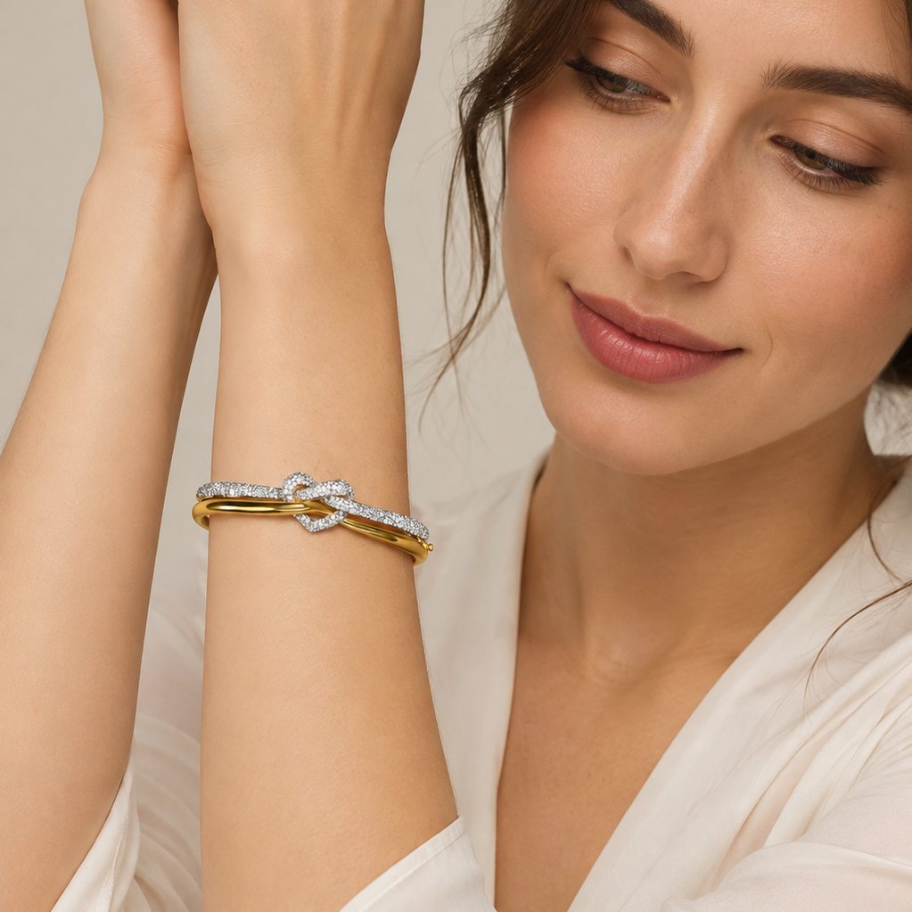 Common :: 3 carat round lab grown diamond bangle bracelet