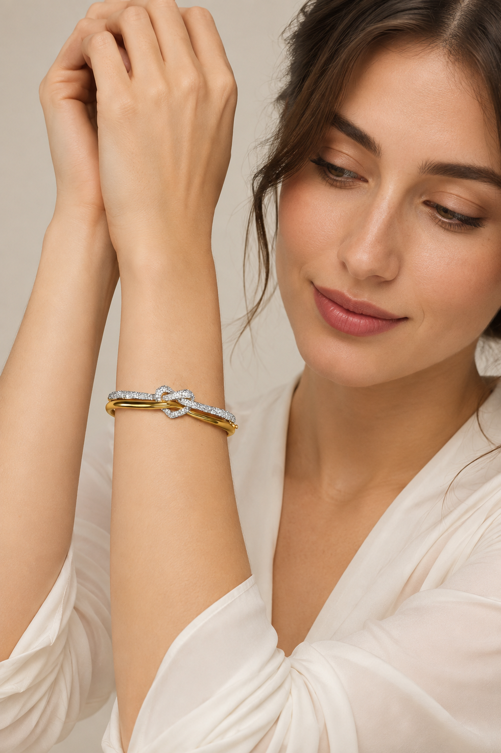 Common :: 3 carat round lab grown diamond bangle bracelet