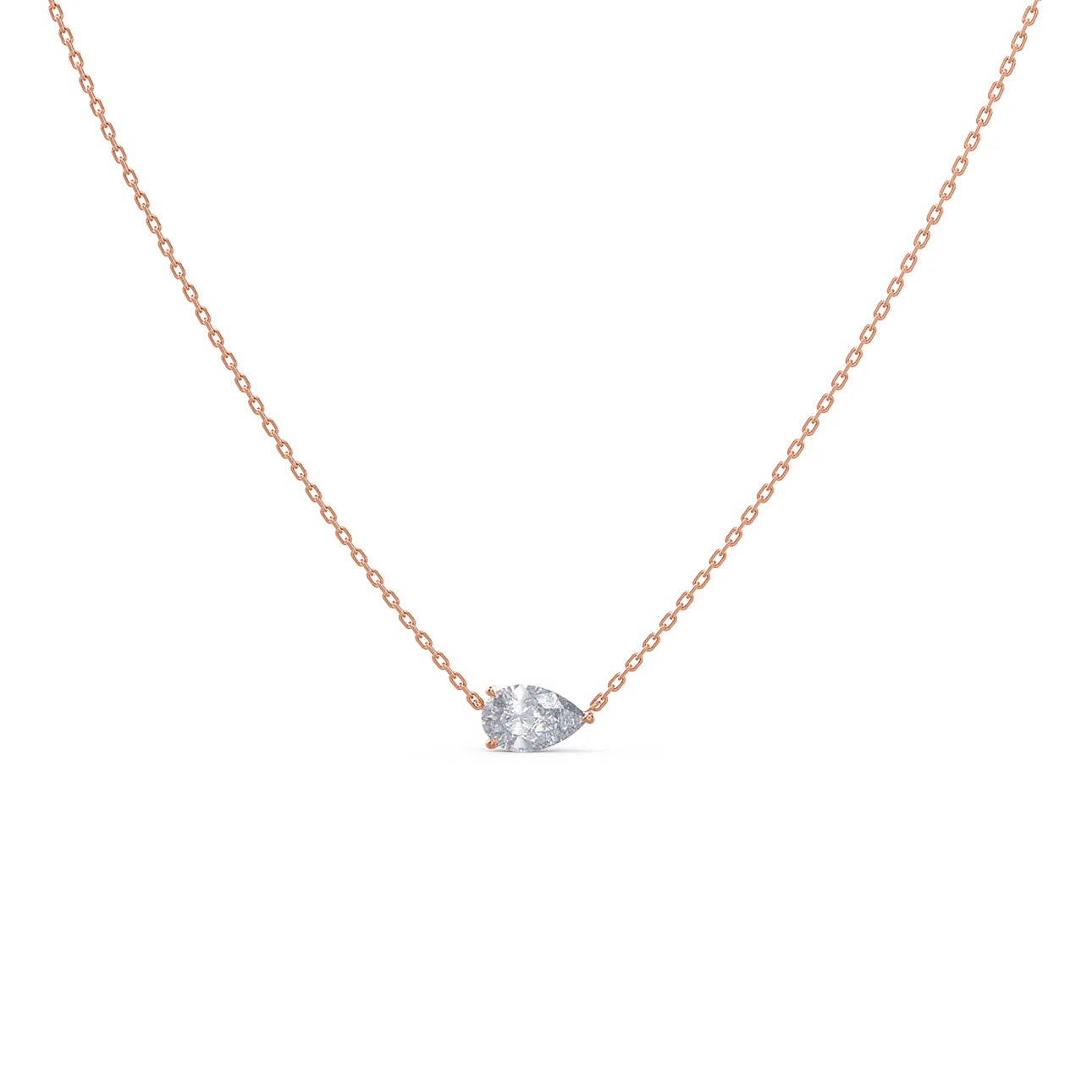 Floating Pear lab Grown Diamond Pendant With Chain, EF Color, VS Clarity