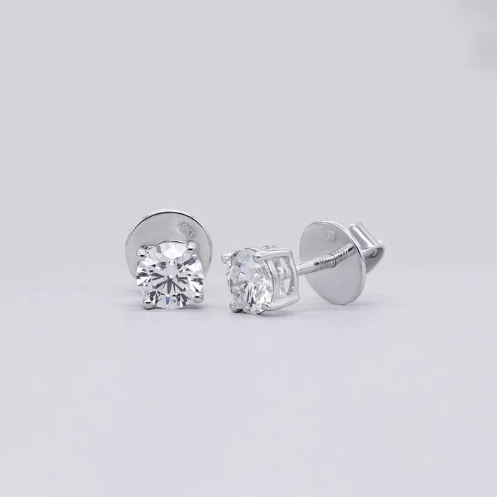 Round 1.00tcw Lab Grown Diamond Stud Earrings  | D-E-F Color, VVS–VS Clarity| IGI Certified