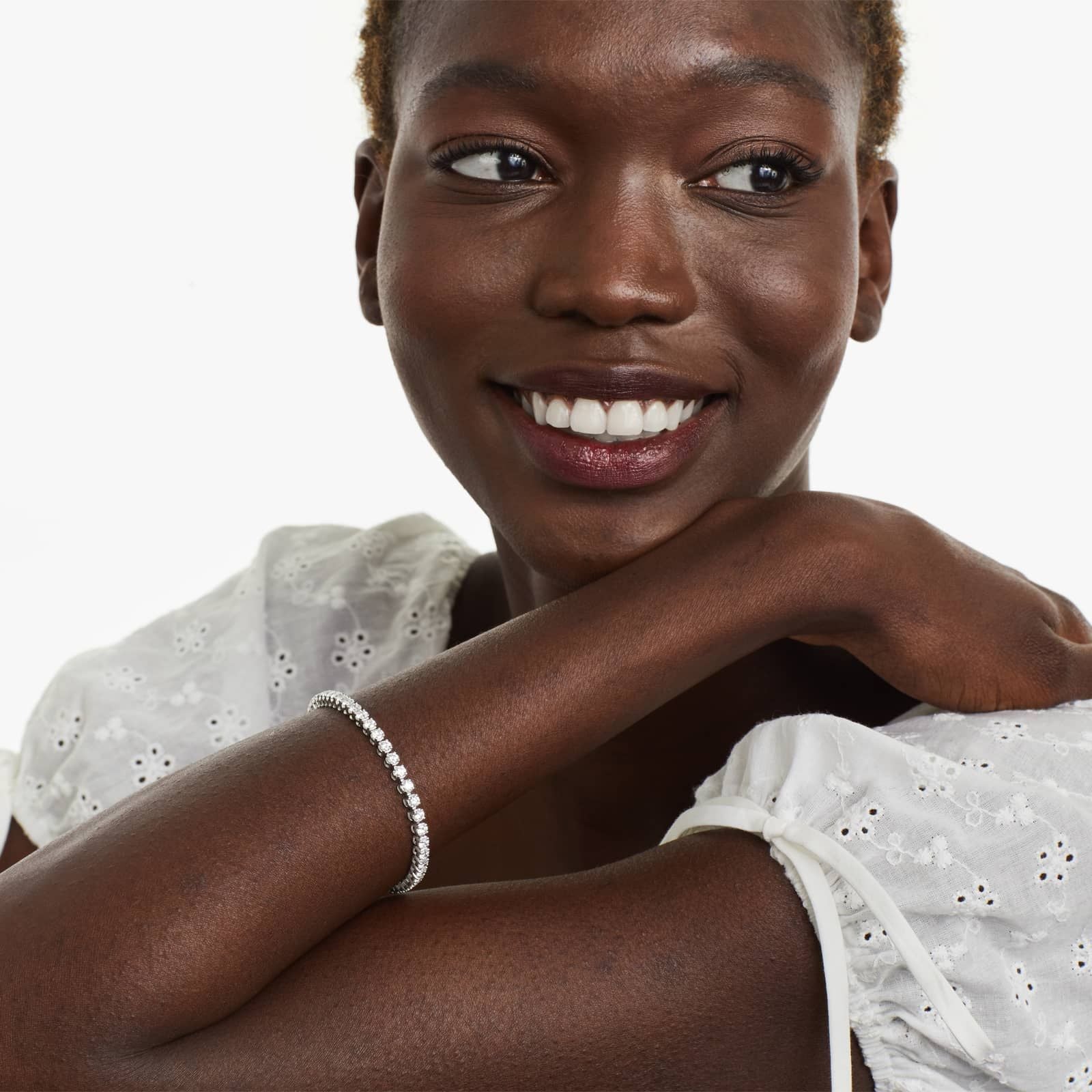 Round Lab grown Diamond Four Prong Tennis Bracelet, EF Color, VS Clarity, IGI Certified