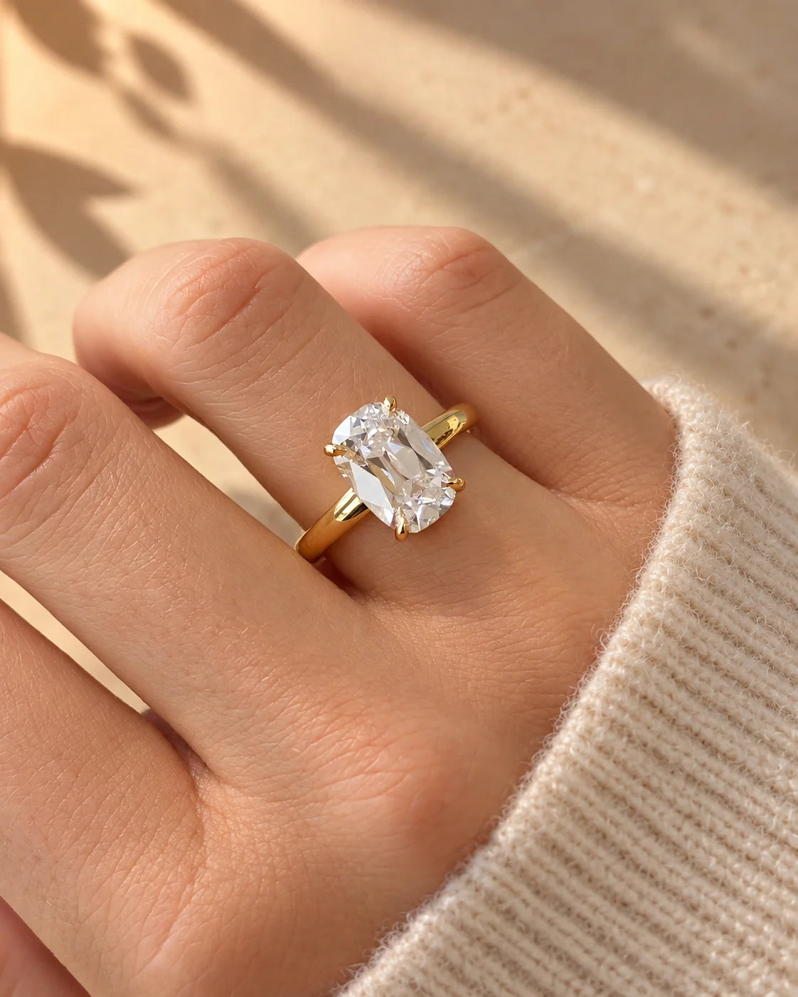 Common :: IGI certified 2ct Old Mine Cushion lab grown diamond ring