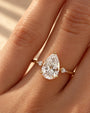 Common :: 2ct Pear lab grown diamond engagement ring with Kite side diamonds