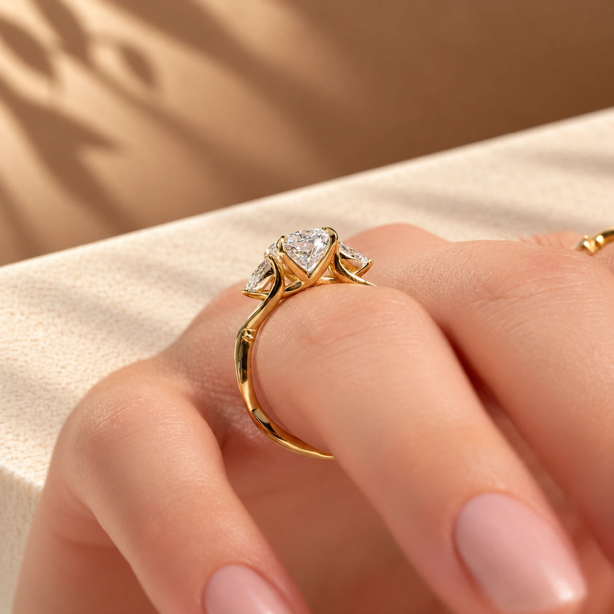 Common :: IGI certified 2 carat Radiant diamond Three Stone Engagement Ring