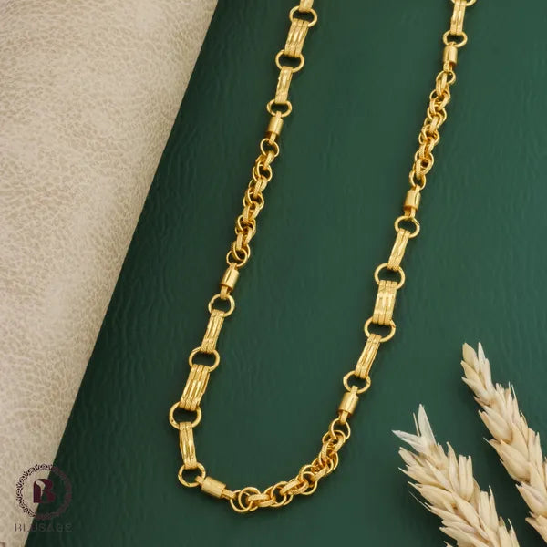 Rajwadi Ring unique link Design Gold Plated Premium Waterproof Chain For Men