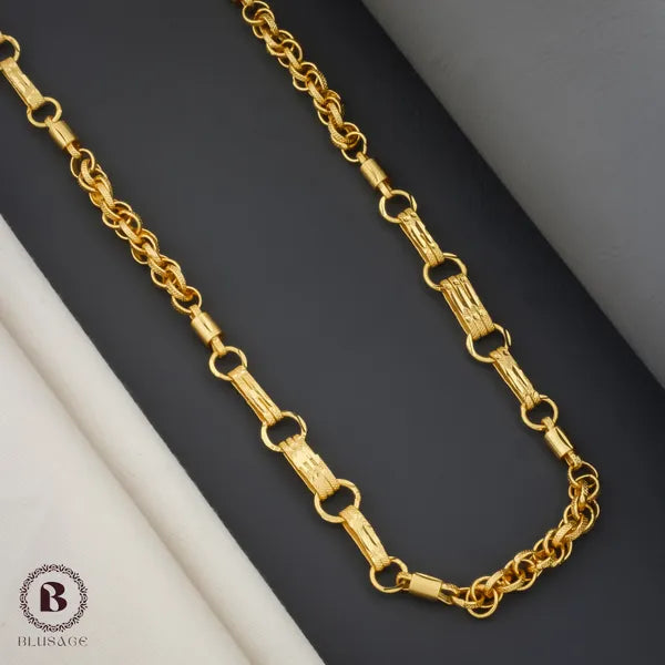 Rajwadi Ring unique link Design Gold Plated Premium Waterproof Chain For Men
